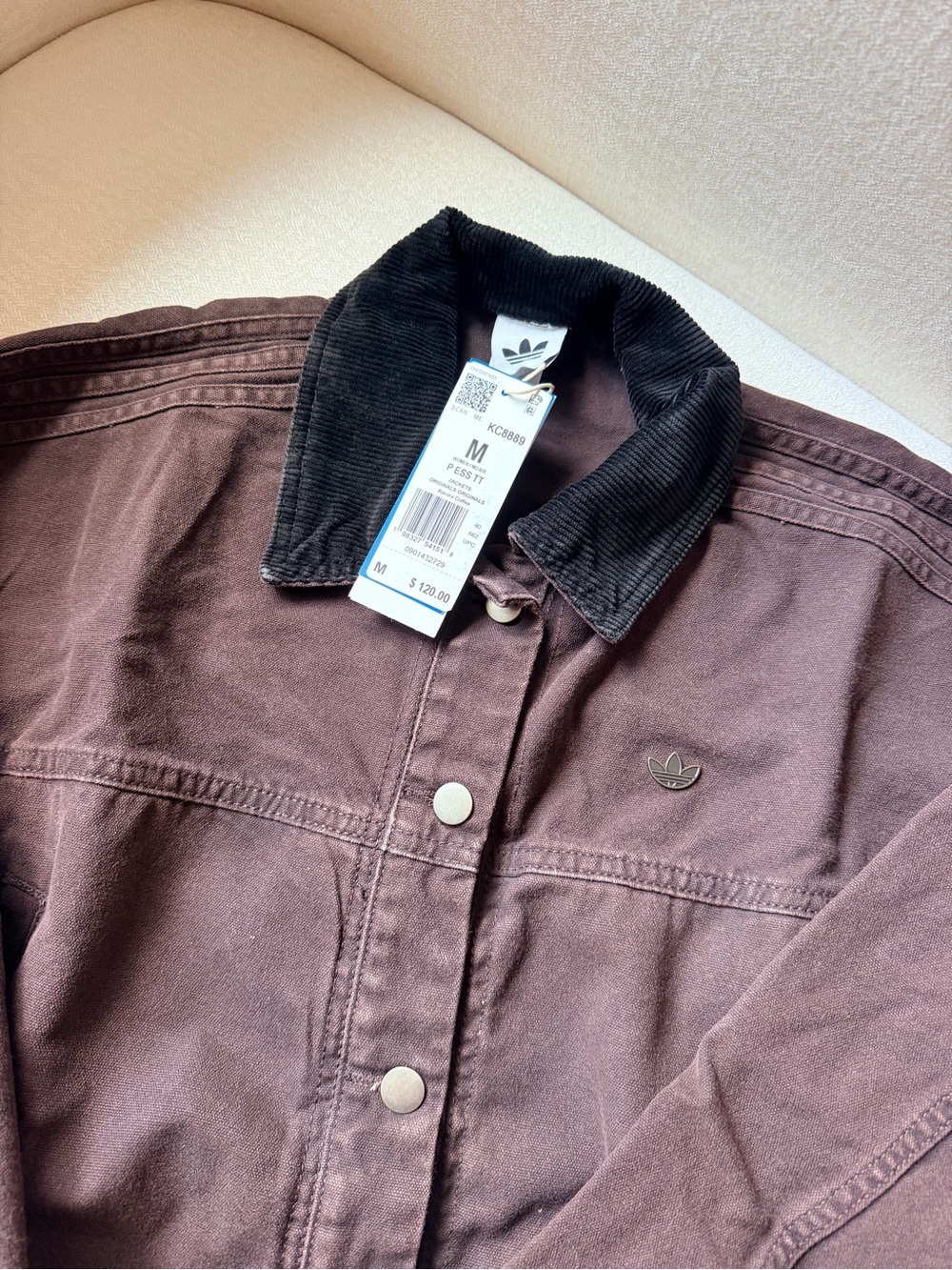 Adidas Originals women CANVAS TRACKTOP Jacket Aurora Coffee - Picture 6 of 7
